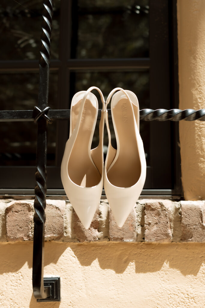 wedding shoes displayed