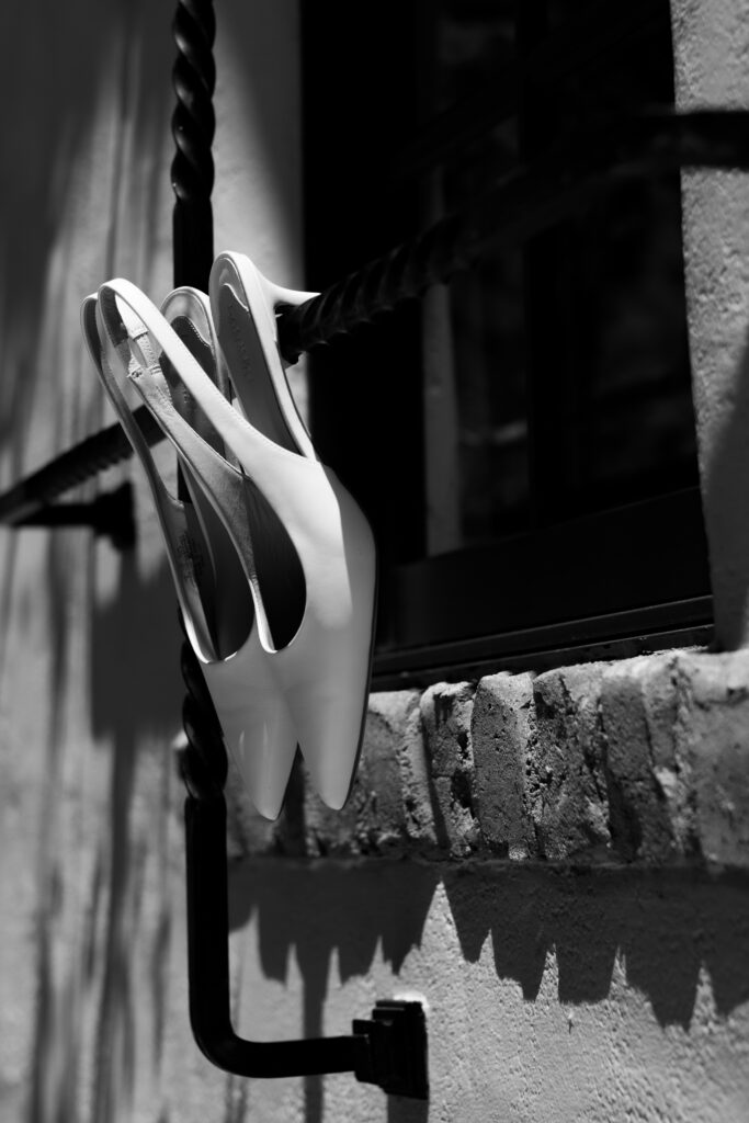 wedding shoes displayed