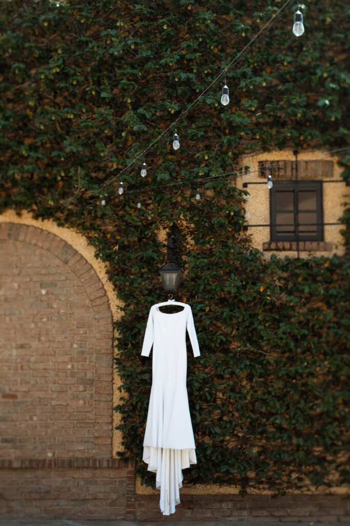 Wedding dress displayed