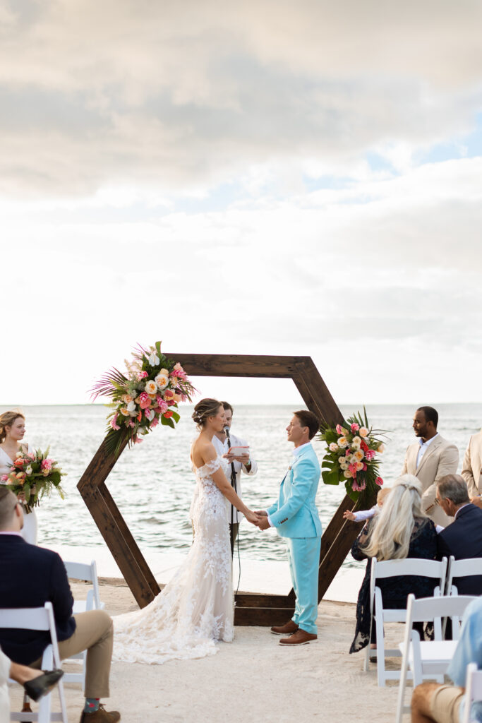 Outdoor ceremony at the Reef House in Key Largo, Florida photographed by The Deans Photography.