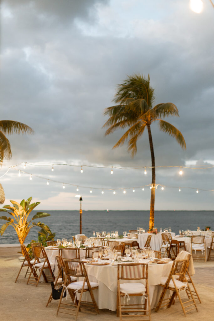 Outdoor reception area at the Reef House in Key Largo, Florida photographed by The Deans Photography.