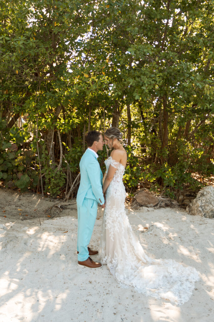 The first look moment in Key Largo, Florida photographed by The Deans Photography.