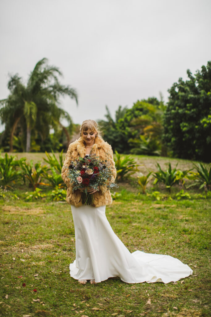 Bride at sunset in Vero Beach, Florida, photographed by The Deans Photography.