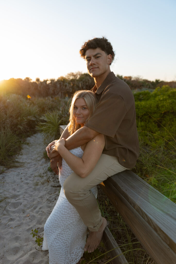 Sunset engagement photos by The Deans Photography