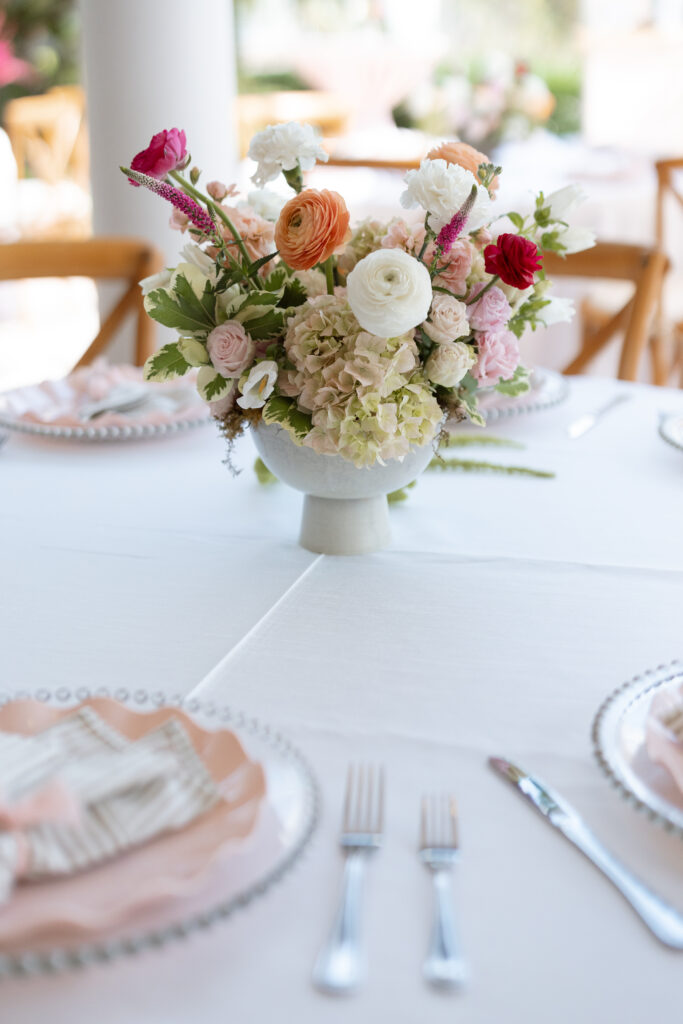 Garden party baby shower details