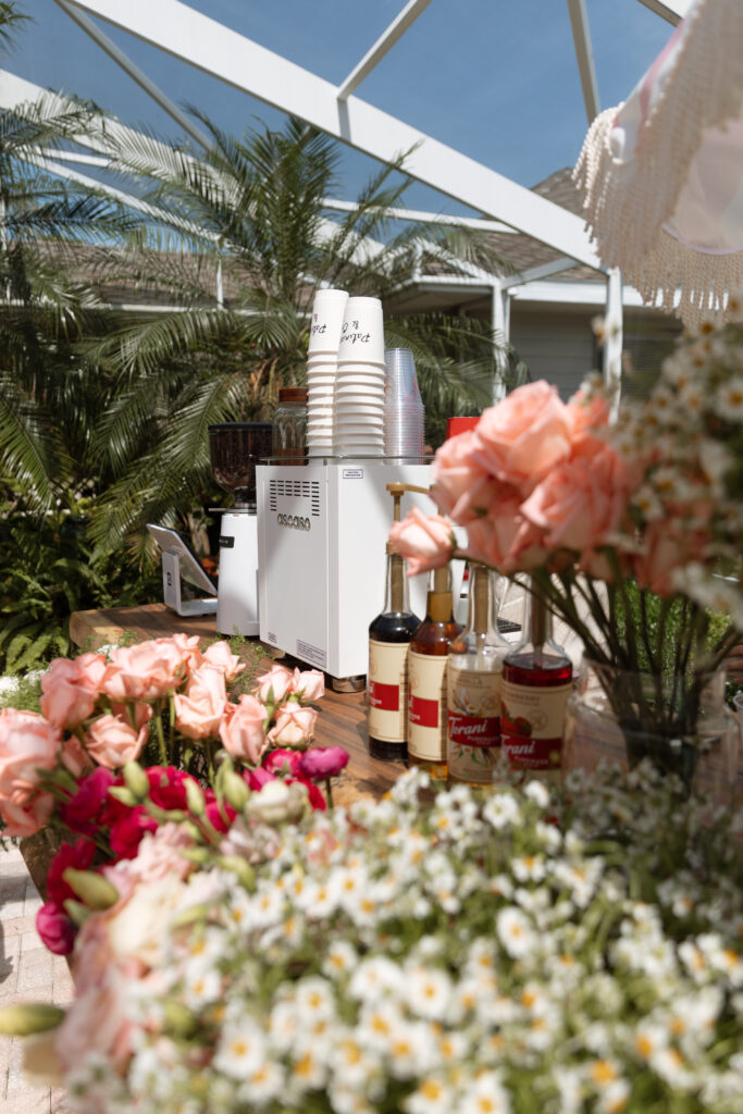 Floral coffee cart