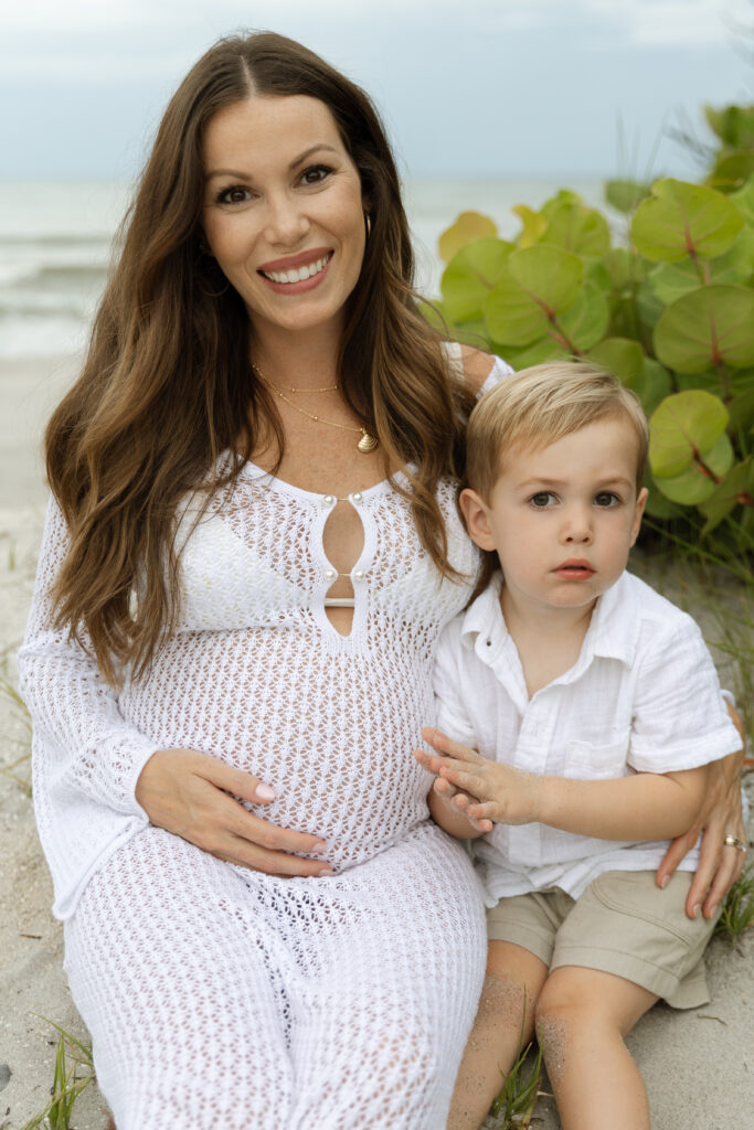 Mom and son moment during the maternity session