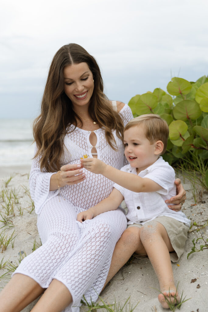 Mom and son moment during the maternity session
