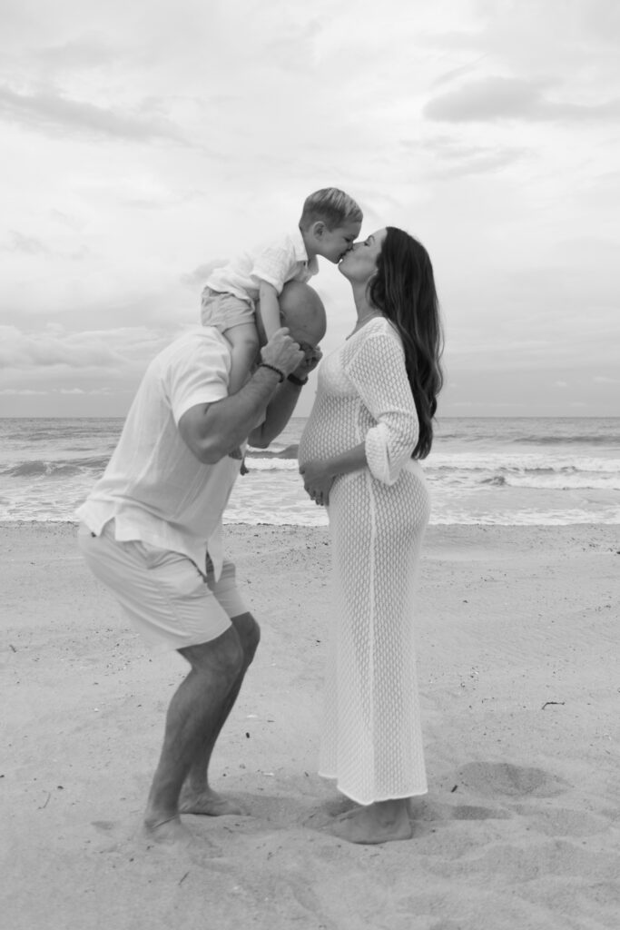 Sweet moment of a family of three in Cocoa Beach